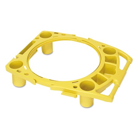 RUBBERMAID COMMERCIAL Standard Rim Caddy, 4-Comp, Fits 32.5" dia Cans, 26.5w x 6.75h, Yellow FG9W8700YEL